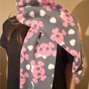 Pink Skulls Double Fleece Scarf Handmade